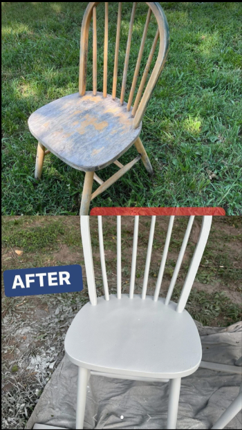 Restauración de silla antes y después